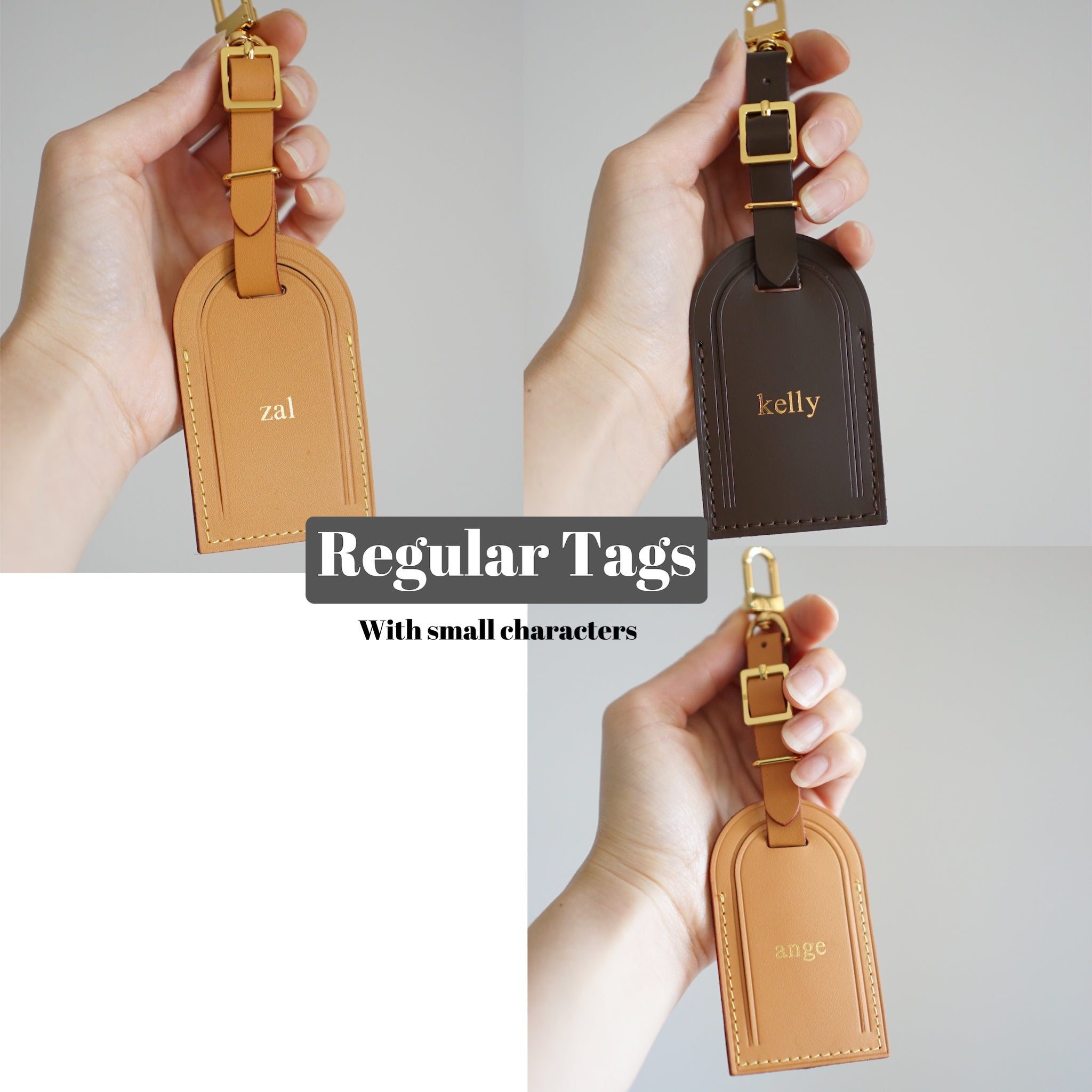 Louis Vuitton Luggage Tag Black Calfskin Leather w/ RZ Initials