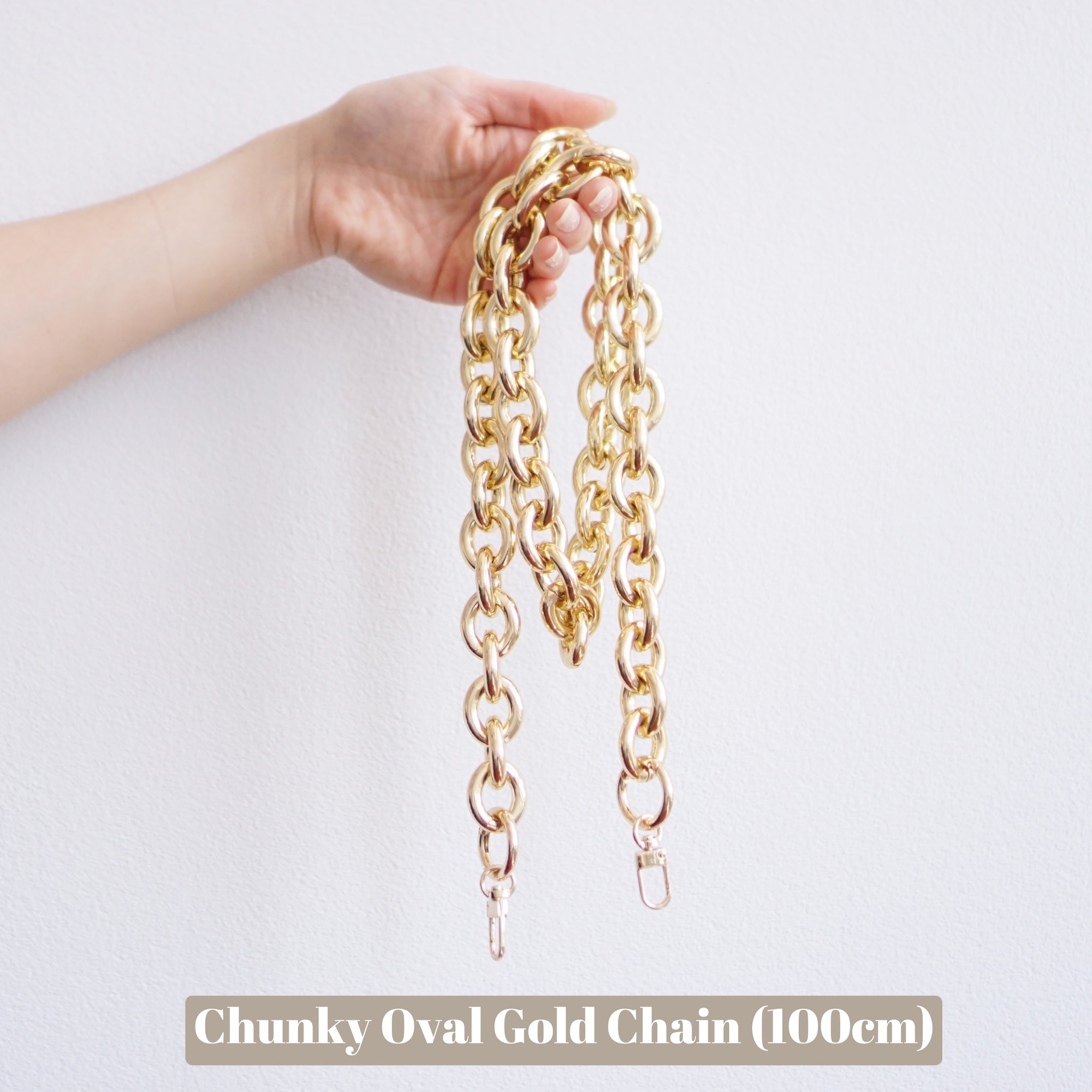 Chunky Oval Gold Chain Handle Strap