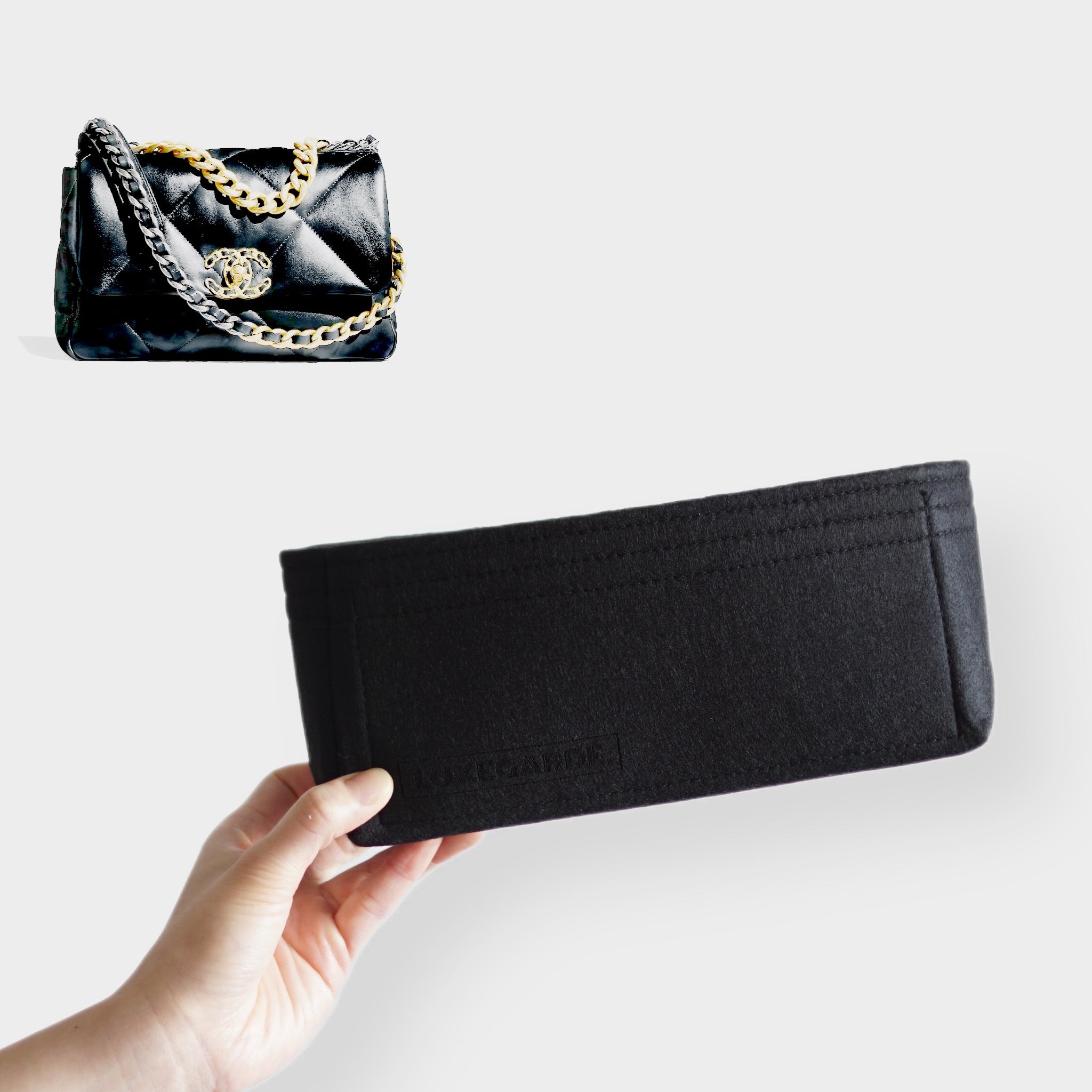  DGAZ Purse Organizer Insert for Chanel 19 Bags，Silk Bag  Organizer，Luxury Handbag & Tote Shaper（Burgundy，19-Jumbo30） : Clothing,  Shoes & Jewelry