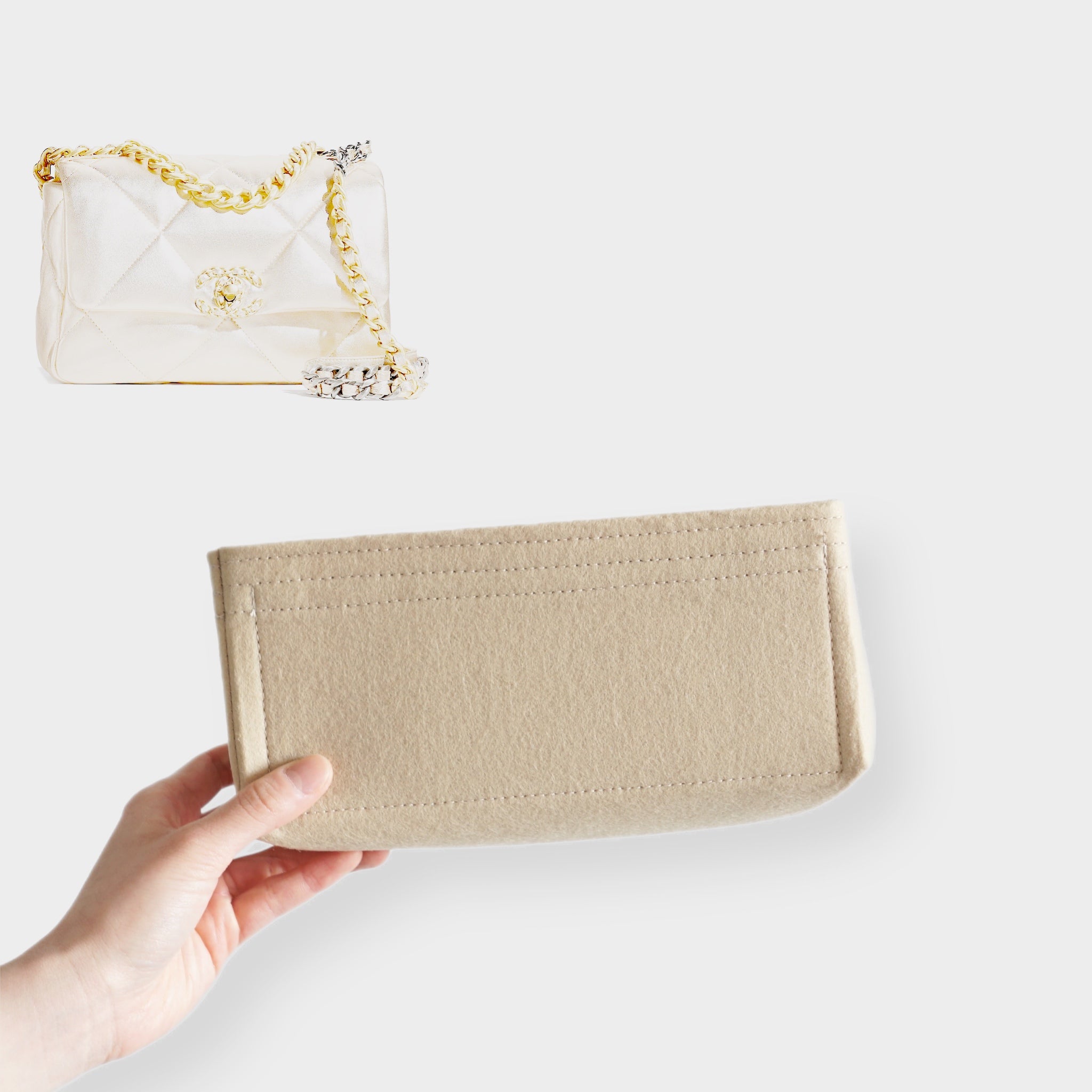 DGAZ Purse Organizer Insert For Chanel CF Bags，Silk Bag Organizer，Luxury  Handbag & Tote Shaper (Fuchsia,Medium 25)