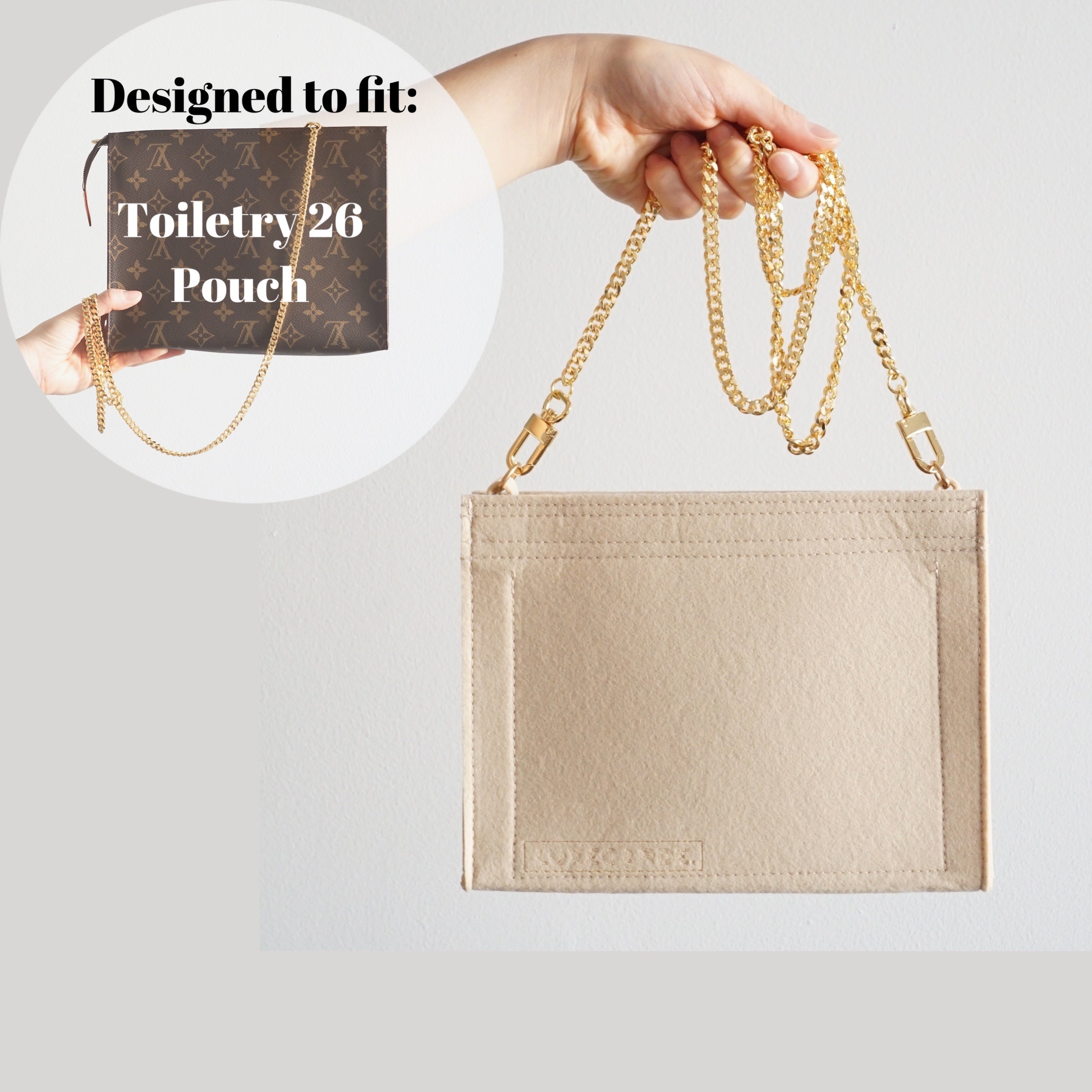 Liner For Poche Toiletry Pouch Purse Insert Organizer 15 19 26 With 120cm  Golden Chain,Luxury Clutch Bag Inner Shaper Protector - AliExpress